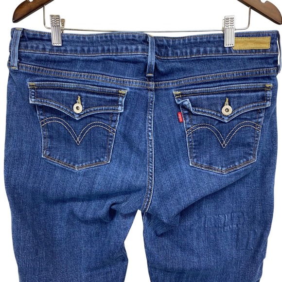 Levi's 545 Low Boot Cut Jeans Womens Size 14M Medium Dark Wash Denim Western - Picture 1 of 14